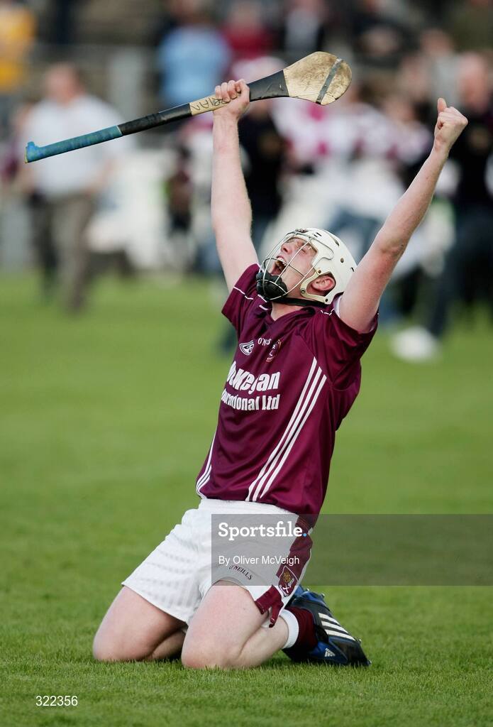 28 September 2008; Brian Delargy, Cushendalls Ruairi Og's, celebrates victory at the final whistle. Antrim County Senior Hurling Final, Cushendalls Ruairi Og's v Loughgiel Shamrocks, Casement Park, Belfast, Co. Antrim. Picture credit: Oliver McVeigh / SPORTSFILE