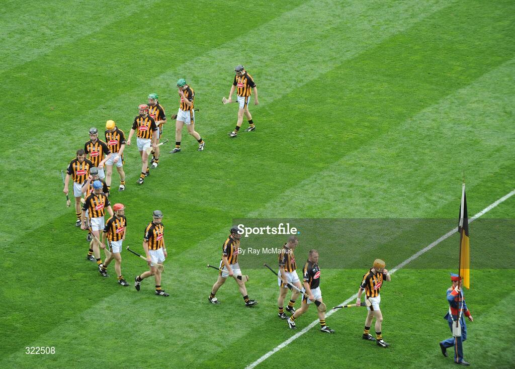 7 September 2008; The Kilkenny team during the pre-match parade. GAA Hurling All-Ireland Senior Championship Final, Kilkenny v Waterford, Croke Park, Dublin. Picture credit: Ray McManus / SPORTSFILE