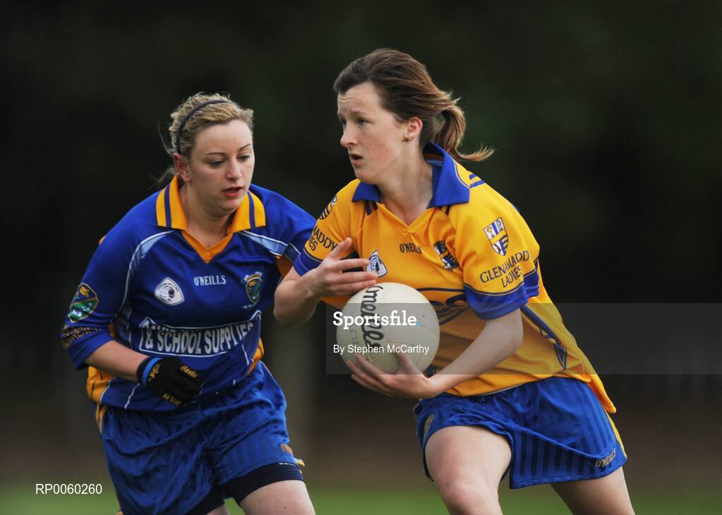 27 September 2008; Eilish Gannion, Glenamaddy, Galway, in action against Siobhan Murray, Abbeyside, Waterford. All-Ireland Ladies Football 7's, Junior Championship Final, Naomh Mearnog, Portmarnock, Dublin. Picture credit: Stephen McCarthy / SPORTSFILE