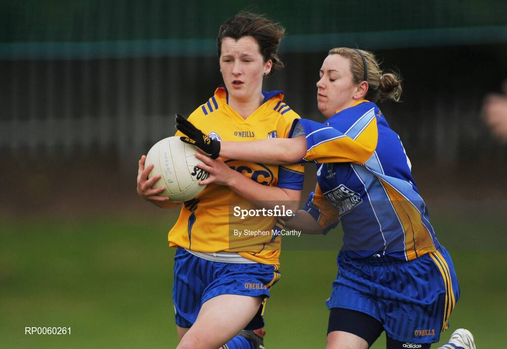 27 September 2008; Eilish Gannion, Glenamaddy, Galway, in action against Siobhan Murray, Abbeyside, Waterford. All-Ireland Ladies Football 7's, Junior Championship Final, Naomh Mearnog, Portmarnock, Dublin. Picture credit: Stephen McCarthy / SPORTSFILE