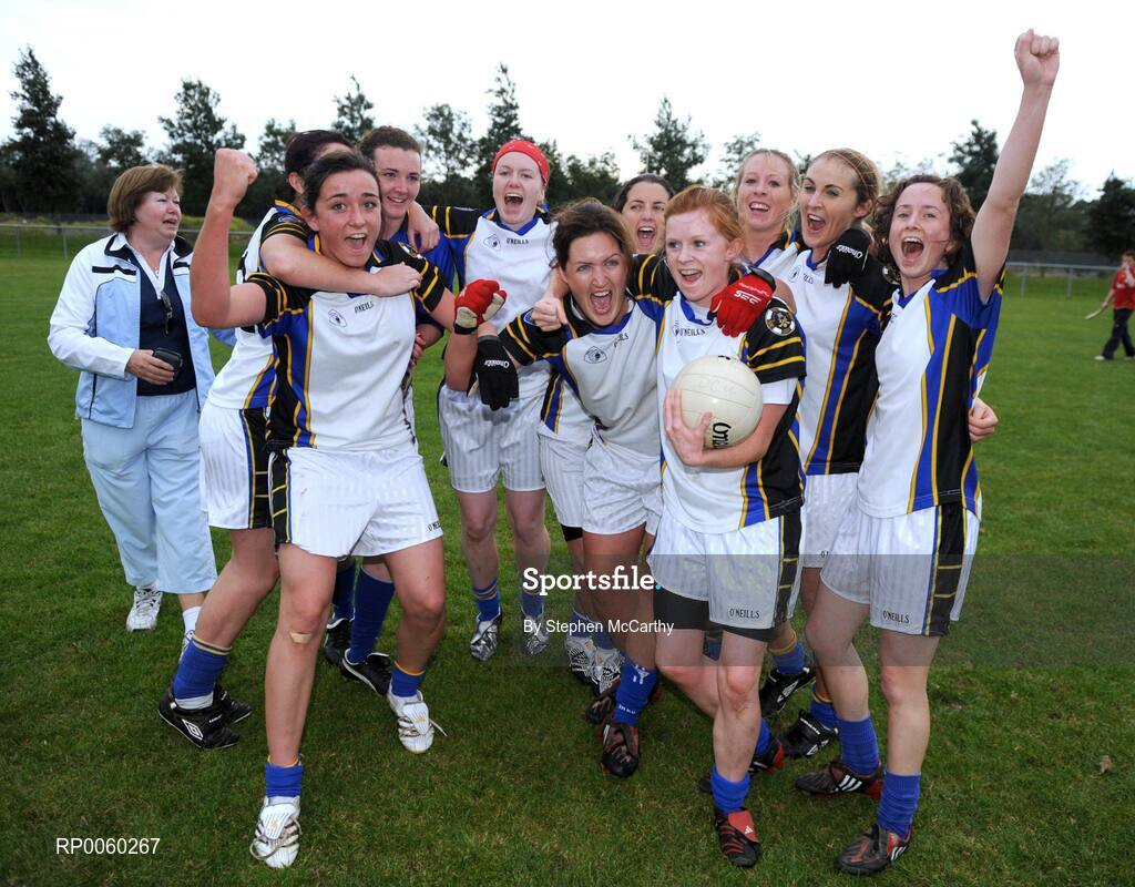 27 September 2008;  Naomh Mearnog/St. Sylvester's, Dublin, players celebrate after their side's victory over Clann Eireann, Armagh. All-Ireland Ladies Football 7's, Senior Championship Final, Naomh Mearnog, Portmarnock, Dublin. Picture credit: Stephen McCarthy / SPORTSFILE