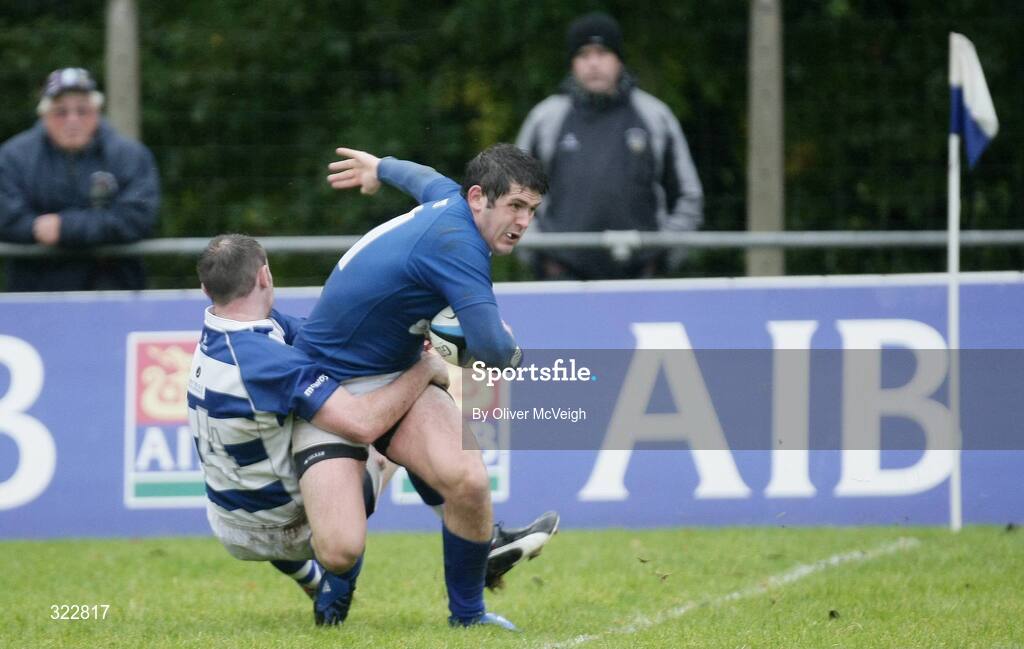 4 October 2008; Ronan Doherty, St. Mary's College, in action against Darren Simpson, Dungannon. AIB League Division 1, Dungannon v St Mary's College, Stevenson Park, Dungannon, Co. Tyrone. Picture credit: Oliver McVeigh / SPORTSFILE