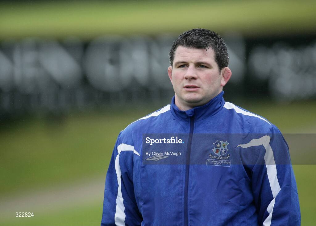 4 October 2008; St. Mary's College coach, Peter Smyth, watching from the sideline. AIB League Division 1, Dungannon v St Mary's College, Stevenson Park, Dungannon, Co. Tyrone. Picture credit: Oliver McVeigh / SPORTSFILE