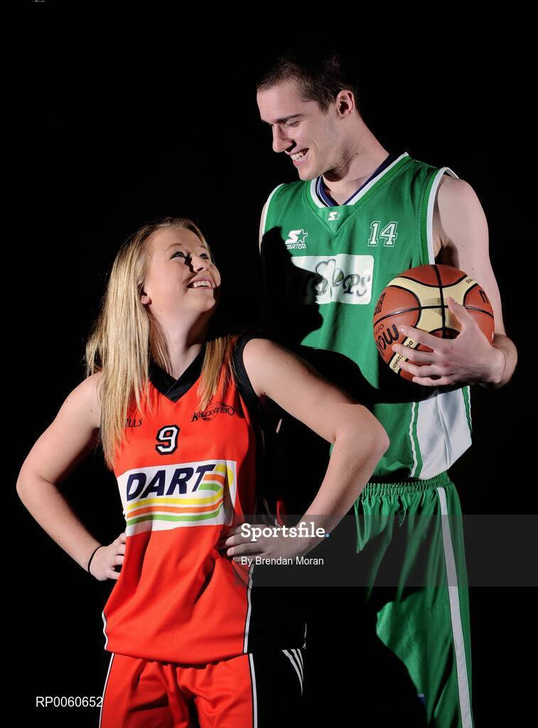 2 October 2008; Sarah McGrath, of DART Killester, and Phil Taylor, of Hoops, at the launch of the 2008/09 Basketball Ireland domestic season. Temple Bar Hotel, Dublin. Picture credit: Brendan Moran / SPORTSFILE