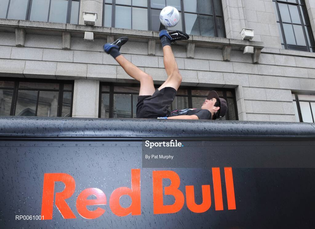 4 October 2008; Daniel DenNehy in action during The Red Bull Street Style (Freestyle Football) Irish Qualifier. The winner of the qualifier will represent Ireland in the Red Bull World Street Style event, which will be held in Brazil in November. Andrews Lane Theatre, Dublin. Picture credit: Pat Murphy / SPORTSFILE