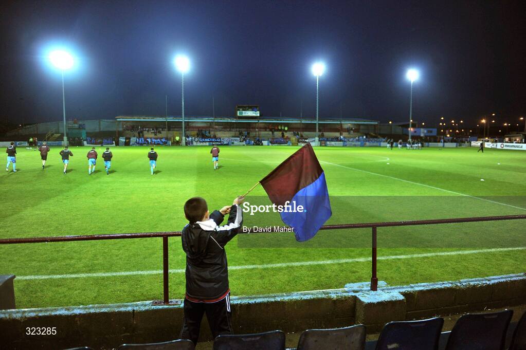 10 October 2008; A young Drogheda United supporter waves his flag before the start of the game. eircom League Premier Division, Drogheda United v Bohemians, United Park, Drogheda. Picture credit: David Maher / SPORTSFILE
