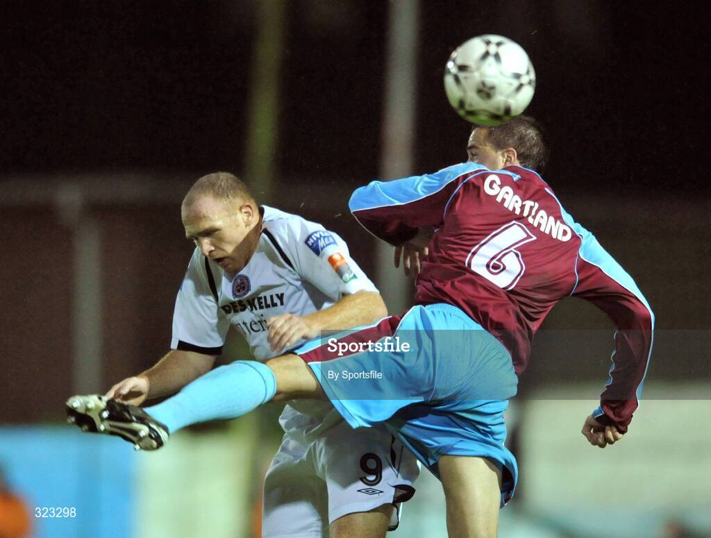 10 October 2008; Graham Gartland, Drogheda United, in action against Glen Crowe, Bohemians. eircom League Premier Division, Drogheda United v Bohemians, United Park, Drogheda. Photo by Sportsfile