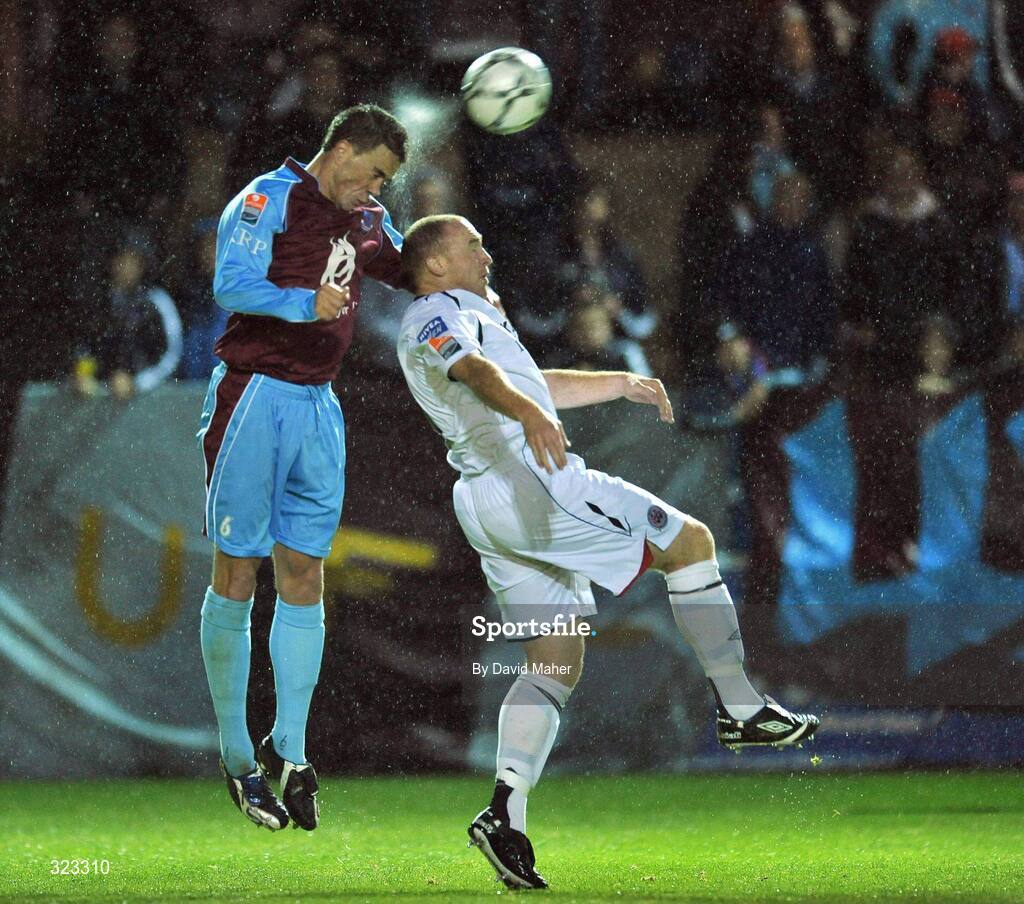 10 October 2008; Glen Crowe, Bohemians, in action against Graham Gartland, Drogheda United. eircom League Premier Division, Drogheda United v Bohemians, United Park, Drogheda. Picture credit: David Maher / SPORTSFILE