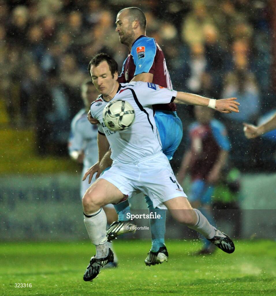 10 October 2008; Stephen O'Donnell, Bohemians, in action against Paul Keegan, Drogheda United. eircom League Premier Division, Drogheda United v Bohemians, United Park, Drogheda. Photo by Sportsfile