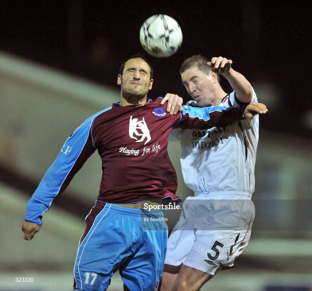 10 October 2008; Eamon Zayed, Drogheda United, in action against Liam Burns, Bohemians. eircom League Premier Division, Drogheda United v Bohemians, United Park, Drogheda. Photo by Sportsfile