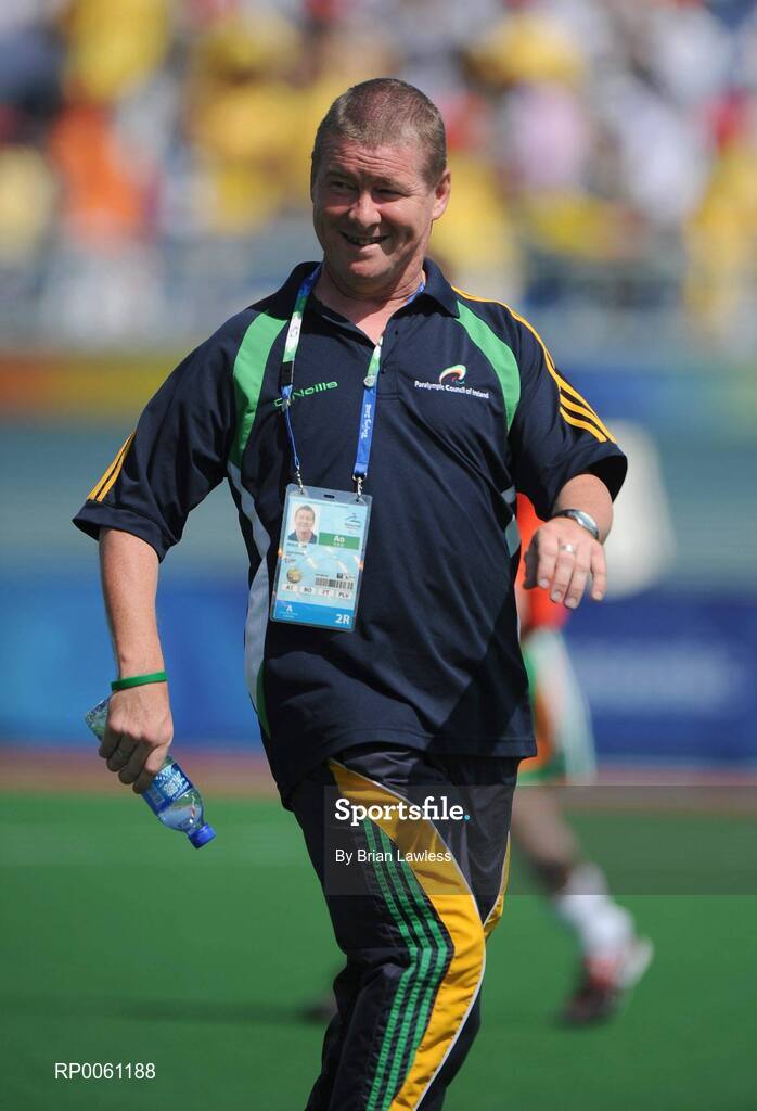 10 September 2008; Ireland manager Paul Cassin. Ireland lost their match 7-0 and will face Great Britain in their final group match this coming Friday the 12th. Beijing Paralympic Games 2008, Ireland v Ukraine, 7-A-Side Soccer, First Round, Group B, Match 6, Olympic Green Hockey Field A, Beijing, China. Picture credit: Brian Lawless / SPORTSFILE