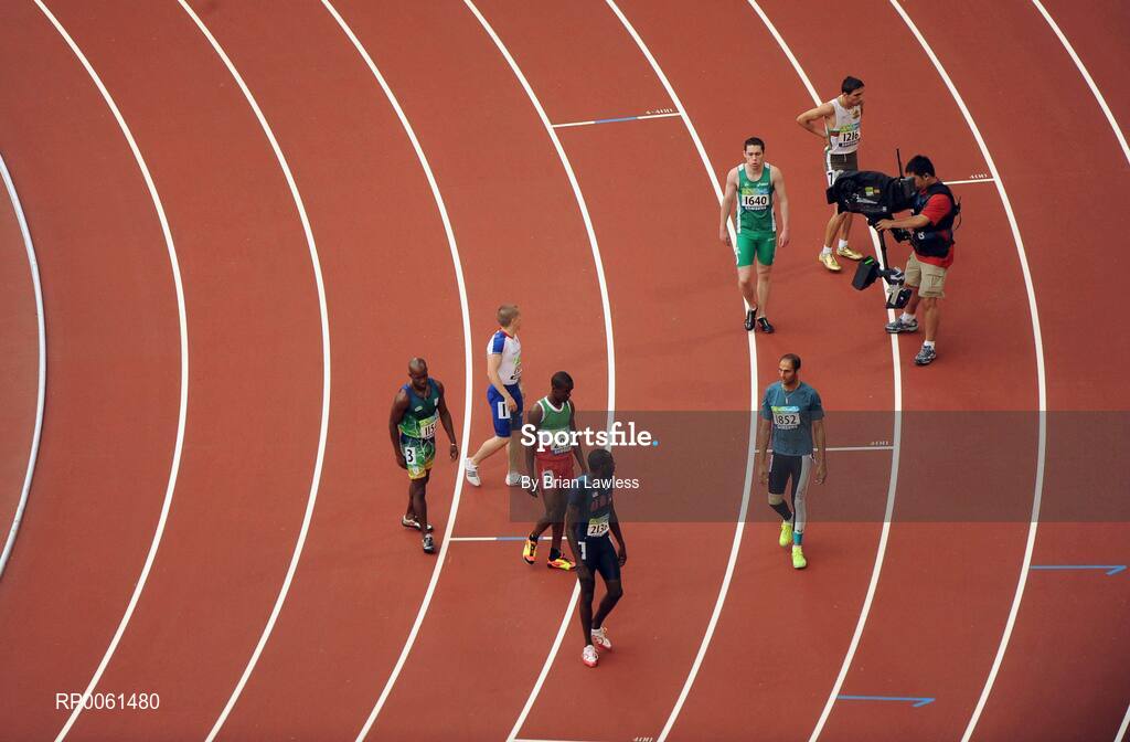 13 September 2008; Ireland's Jason Smyth, from Eglington, Co. Derry, after the Men's 100m T13 Heat and setting a new world record in a time of 10.81. Smyth went on to win Gold in the final and beat his time to set a new world record with a time of 10.62. Beijing Paralympic Games 2008, Men's 100m T13 Heat 1, National Stadium, Olympic Green, Beijing, China. Picture credit: Brian Lawless / SPORTSFILE