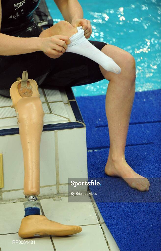 13 September 2008; A general view of a swimmer's prosthetic limb. Beijing Paralympic Games 2008, National Aquatic Centre, Olympic Green, Beijing, China. Picture credit: Brian Lawless / SPORTSFILE