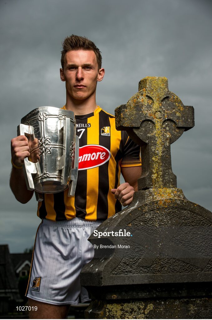 14 July 2015; In attendance at the launch of the GAA Hurling All-Ireland Senior Championship Series 2015 is Cillian Buckley, Kilkenny, with the Liam MacCarthy Cup. St Canice's Cathedral, Kilkenny. Picture credit: Brendan Moran / SPORTSFILE