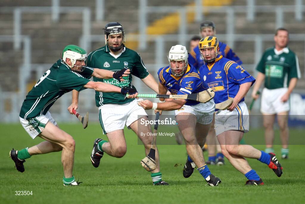 12 October 2008; Paul McCormack, Keady Lamh Dhearg, in action against Darren Flynn, Ballygalget John Mitchels. AIB Ulster Club Senior Hurling Championship Semi-Final, Ballygalget John Mitchels v Keady Lamh Dhearg, Casement Park, Belfast, Co. Antrim. Picture credit: Oliver McVeigh / SPORTSFILE