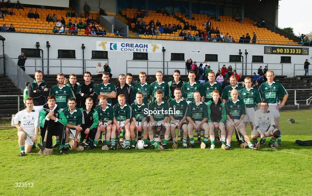 12 October 2008; The Ballygalget John Mitchels squad. AIB Ulster Club Senior Hurling Championship Semi-Final, Ballygalget John Mitchels v Keady Lamh Dhearg, Casement Park, Belfast, Co. Antrim. Picture credit: Oliver McVeigh / SPORTSFILE