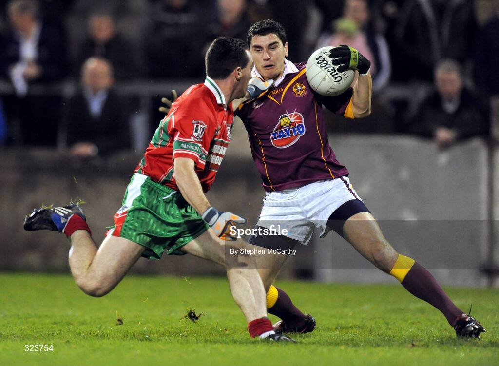 13 October 2008; Bernard Brogan, Oliver Plunketts/Eoghan Ruadh, in action against Paddy Christie, Ballymun Kickhams. Dublin Senior Football Semi-Final, Ballymun Kickhams v Oliver Plunketts/Eoghan Ruadh, Parnell Park, Dublin. Picture credit: Stephen McCarthy / SPORTSFILE