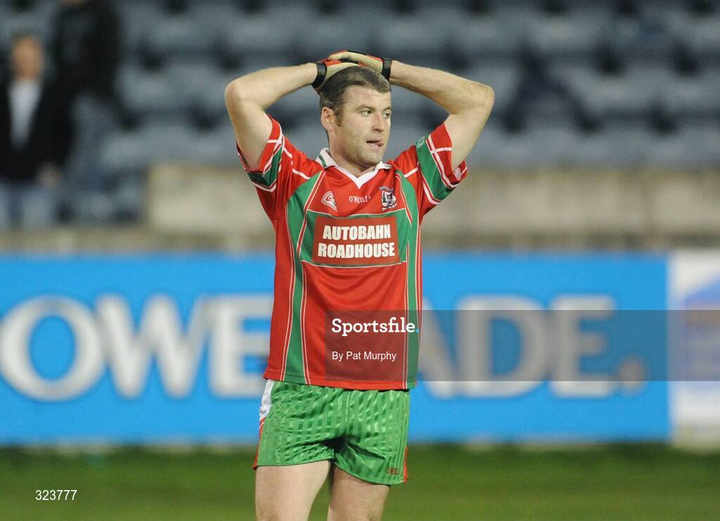 13 October 2008; Enda Dolan, Ballymun Kickhams, shows his disappointment after the game. Dublin Senior Football Semi-Final, Ballymun Kickhams v Oliver Plunketts/Eoghan Ruadh, Parnell Park, Dublin. Picture credit: Pat Murphy / SPORTSFILE