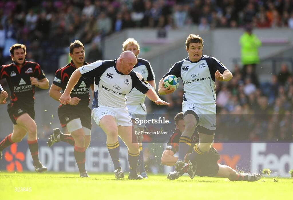 11 October 2008; Brian O'Driscoll, Leinster, races clear of the Edinburgh defence to score his side's second try. Heineken Cup, Pool 2, Round 1, Edinburgh v Leinster, Murrayfield, Edinburgh, Scotland. Picture credit: Brendan Moran / SPORTSFILE