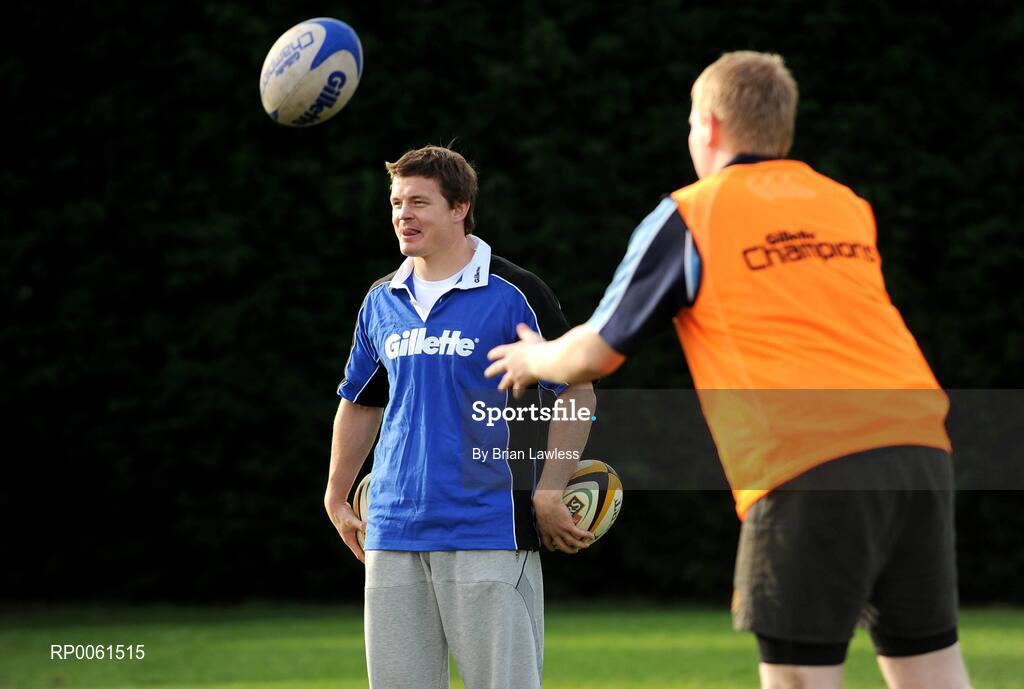 12 October 2008; RAZOR SHARP SKILLS: Irish rugby legend Brian O’Driscoll pulled on his Gillette jersey as he hosted the 2008 Gillette Fusion Rugby Coaching Clinic at Wanderers Rugby Club. The Clinic saw 45 lucky participants gather from all parts of the country to take part in an exclusive days’ coaching with the Irish Rugby Captain and Leinster star along with top Leinster coaches. To see all the action and top tips log on to www.gillettechampions.ie. Wanderers Rugby Club, Merrion Road, Ballsbridge, Dublin. Picture credit: Brian Lawless / SPORTSFILE