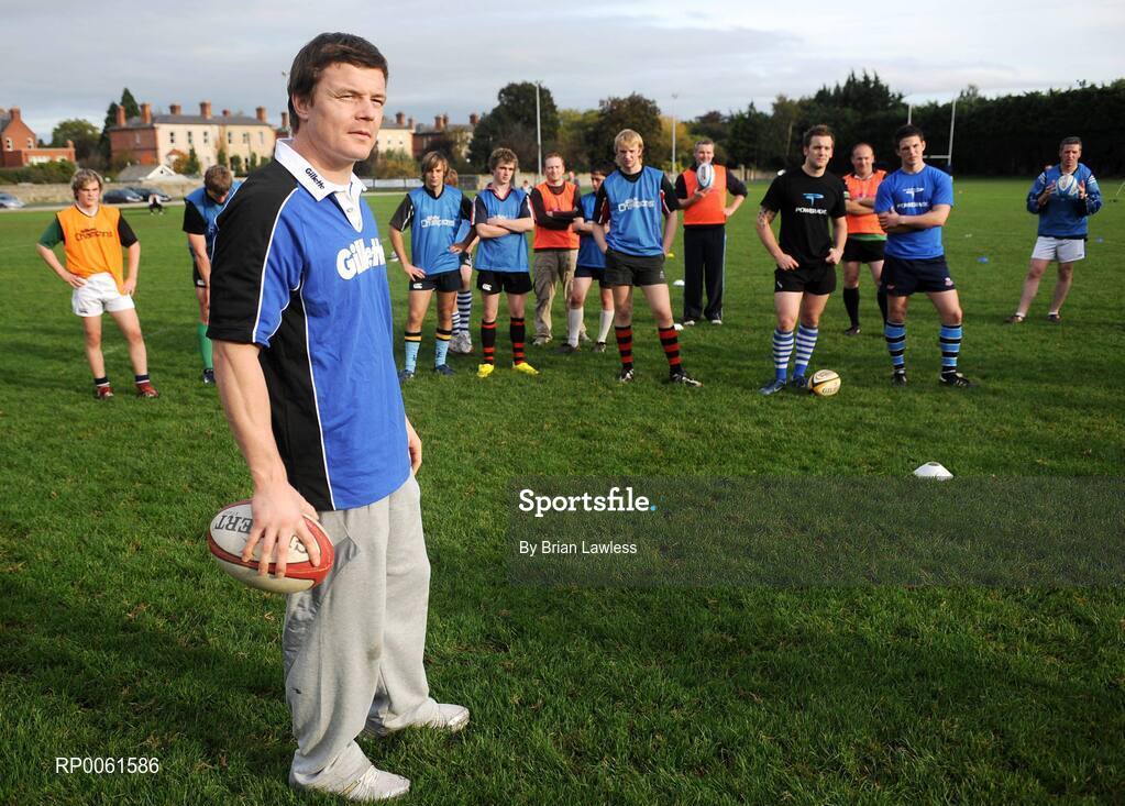 12 October 2008; RAZOR SHARP SKILLS: Irish rugby legend Brian O’Driscoll pulled on his Gillette jersey as he hosted the 2008 Gillette Fusion Rugby Coaching Clinic at Wanderers Rugby Club. The Clinic saw 45 lucky participants gather from all parts of the country to take part in an exclusive days’ coaching with the Irish Rugby Captain and Leinster star along with top Leinster coaches. To see all the action and top tips log on to www.gillettechampions.ie. At the clinic is Brian O'Driscoll. Wanderers Rugby Club, Merrion Road, Ballsbridge, Dublin. Picture credit: Brian Lawless / SPORTSFILE