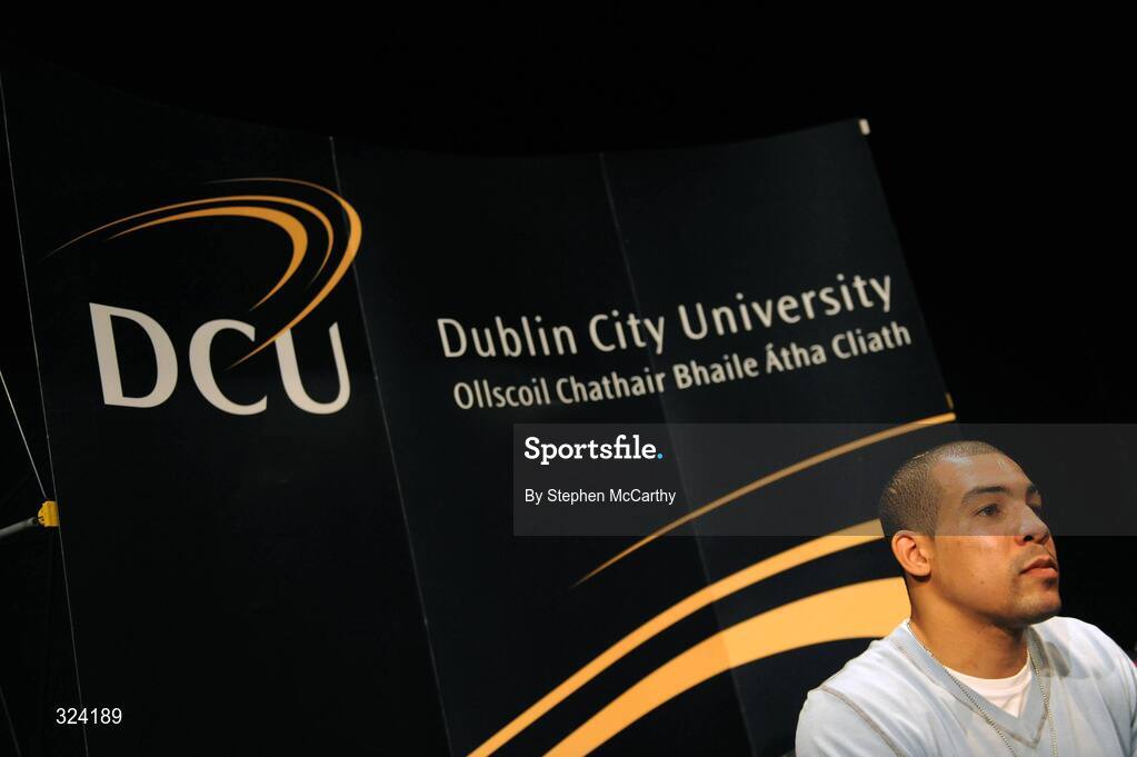 16 October 2008; Boxer Darren Sutherland at a press conference to announce details of his three-year contract with boxing promoter Frank Maloney and his professional debut in Dublin on Decemeber 18th. The Helix, Dublin City University, Dublin. Picture credit: Stephen McCarthy / SPORTSFILE