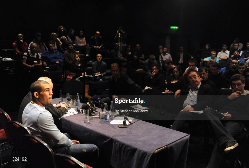 16 October 2008; Boxer Darren Sutherland at a press conference to announce details of his three-year contract with boxing promoter Frank Maloney and his professional debut in Dublin on Decemeber 18th. The Helix, Dublin City University, Dublin. Picture credit: Stephen McCarthy / SPORTSFILE