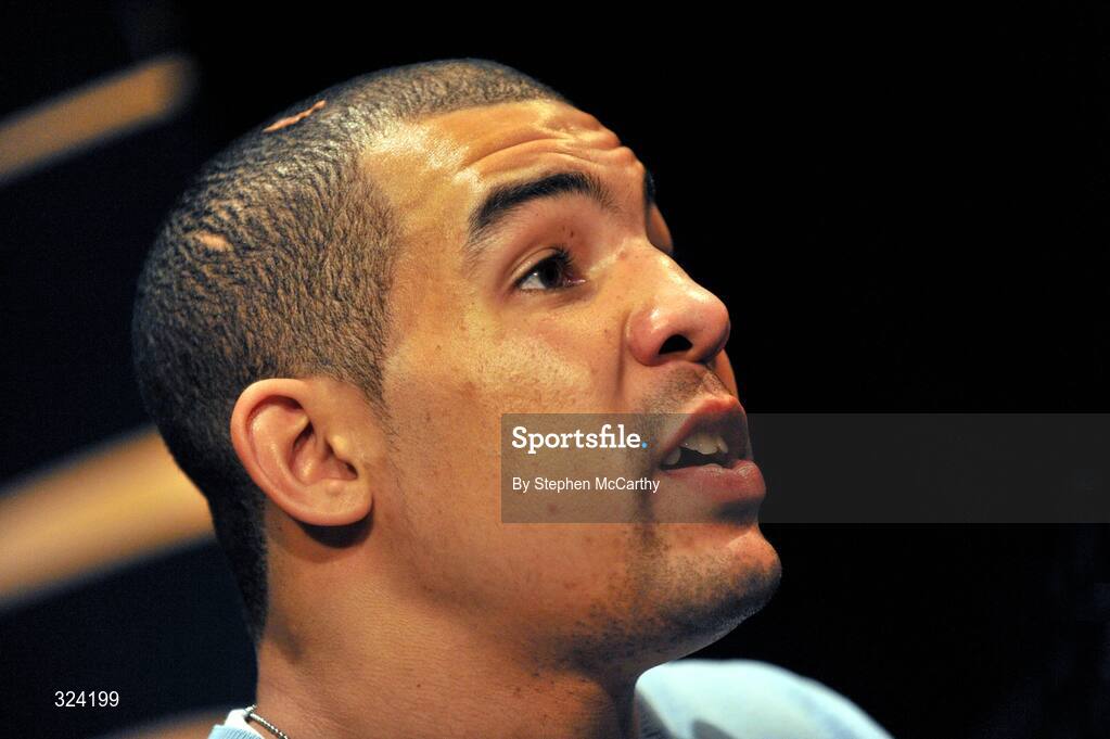 16 October 2008; Boxer Darren Sutherland at a press conference to announce details of his three-year contract with boxing promoter Frank Maloney and his professional debut in Dublin on Decemeber 18th. The Helix, Dublin City University, Dublin. Picture credit: Stephen McCarthy / SPORTSFILE