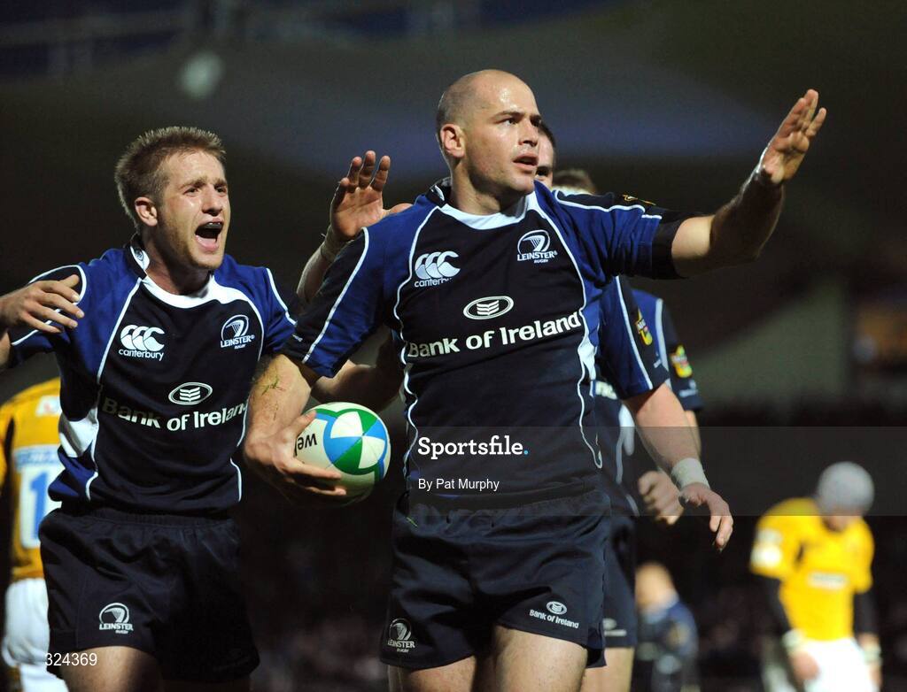 18 October 2008; Leinster's Felipe Contepomi celebrates after scoring his side's fourth try. Heineken Cup, Pool 2 Round 2, Leinster v London Wasps, RDS, Dublin. Picture credit: Pat Murphy / SPORTSFILE