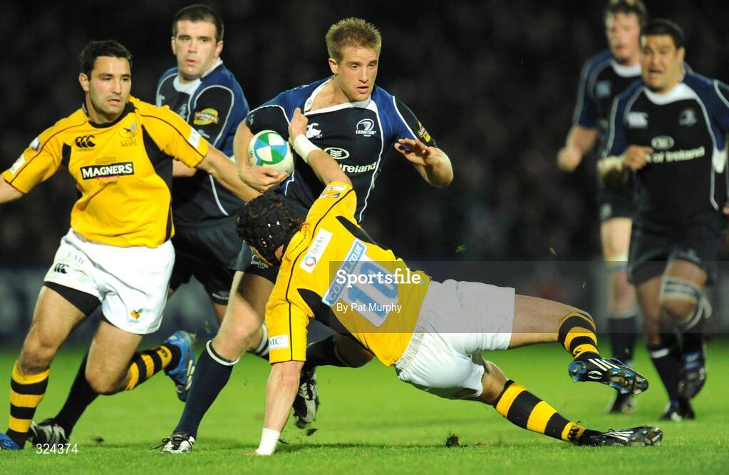 18 October 2008; Luke Fitzgerald, Leinster, is tackled by Danny Cipriani, London Wasps. Heineken Cup, Pool 2 Round 2, Leinster v London Wasps, RDS, Dublin. Picture credit: Pat Murphy / SPORTSFILE