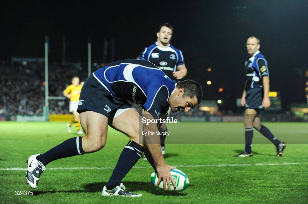 18 October 2008; Leinster's Rob Kearney scores his side's 6th try. Heineken Cup, Pool 2 Round 2, Leinster v London Wasps, RDS, Dublin. Picture credit: Pat Murphy / SPORTSFILE