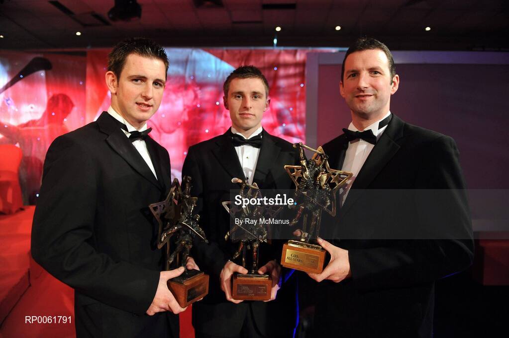 17 October 2008; Tipperary GAA All-Stars award winners, from left, Conor O'Mahony, Shane McGrath and Brendan Cummins at the 2008 GAA All-Stars sponsored by Vodafone. Citywest Hotel, Conference, Leisure & Golf Resort, Dublin. Picture credit: Ray McManus / SPORTSFILE