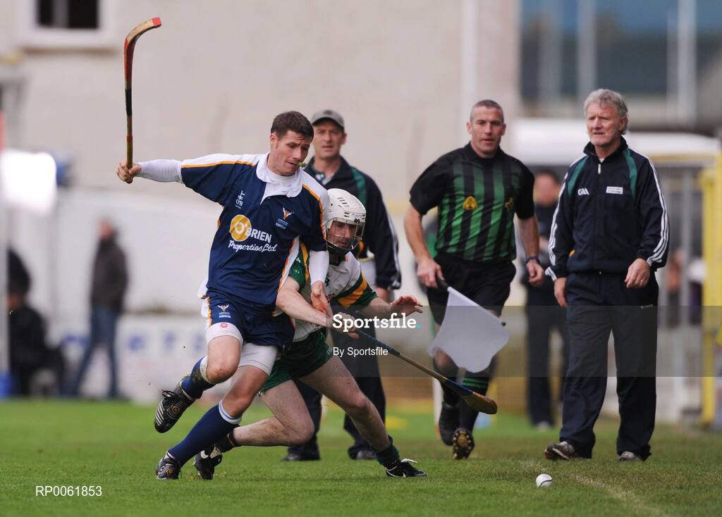 18 October 2008; John Shaw, Ireland, in action against Ian MacDonald, Scotland. Senior Men's Shinty International, Ireland v Scotland, Nowlan Park, Kilkenny. Photo by Sportsfile