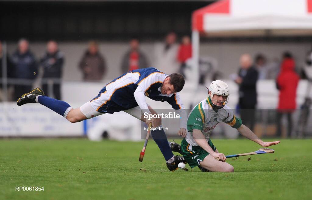 18 October 2008; John Shaw, Ireland, in action against Ian MacDonald, Scotland. Senior Men's Shinty International, Ireland v Scotland, Nowlan Park, Kilkenny. Photo by Sportsfile