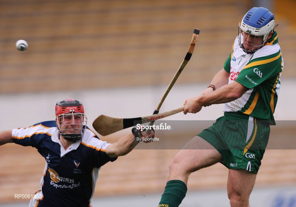 18 October 2008; Brendan Murtagh, Ireland, in action against John Barr, Scotland. Senior Men's Shinty International, Ireland v Scotland, Nowlan Park, Kilkenny. Photo by Sportsfile