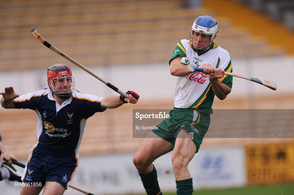 18 October 2008; Brendan Murtagh, Ireland, in action against John Barr, Scotland. Senior Men's Shinty International, Ireland v Scotland, Nowlan Park, Kilkenny. Photo by Sportsfile