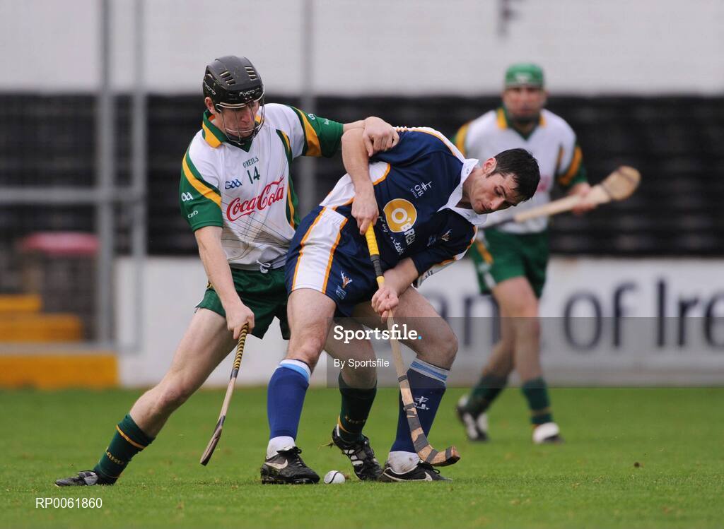 18 October 2008; Neil Robertson, Scotland, in action against Brendan McGourthy, Ireland. Senior Men's Shinty International, Ireland v Scotland, Nowlan Park, Kilkenny. Photo by Sportsfile
