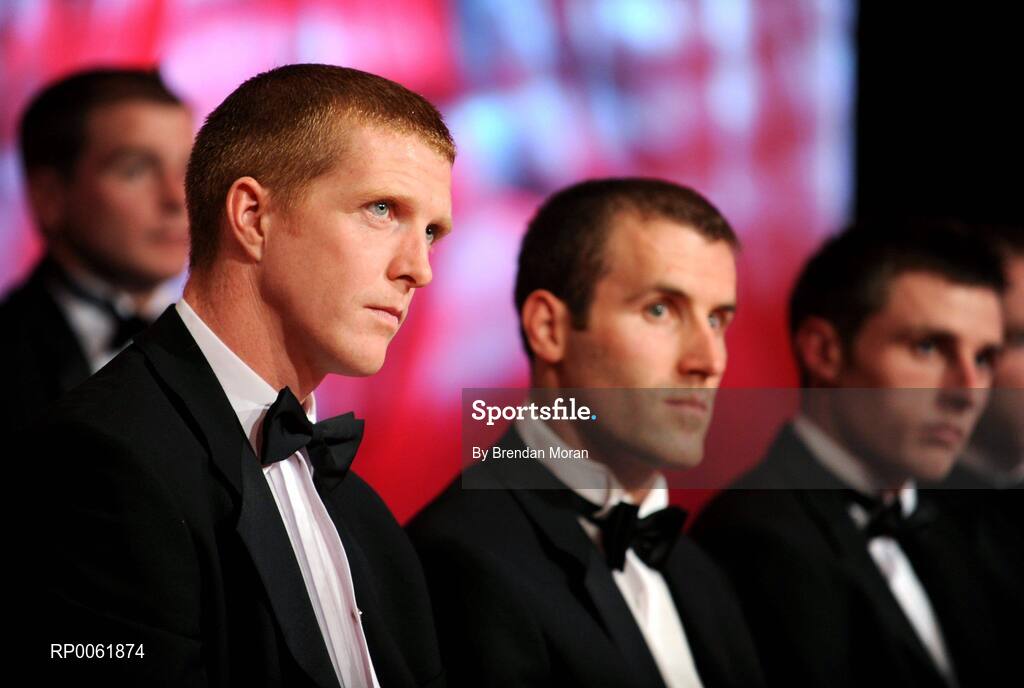 17 October 2008; GAA Hurling All-Star's, from left, Henry Shefflin, Kilkenny, Ben O'Connor, Cork, and Shane McGrath, Tipperary, during the 2008 GAA All-Stars sponsored by Vodafone. Citywest Hotel, Conference, Leisure & Golf Resort, Dublin. Picture credit: Brendan Moran / SPORTSFILE