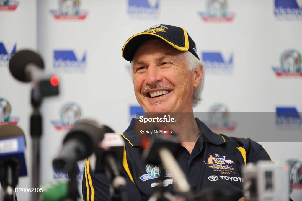 23 October 2008; Australian manager Mick Malthouse at a press conference in advance of the Australia v Ireland International Rules game. 2008 International Rules tour, Subacio Oval, Perth, Australia. Picture credit: Ray McManus / SPORTSFILE