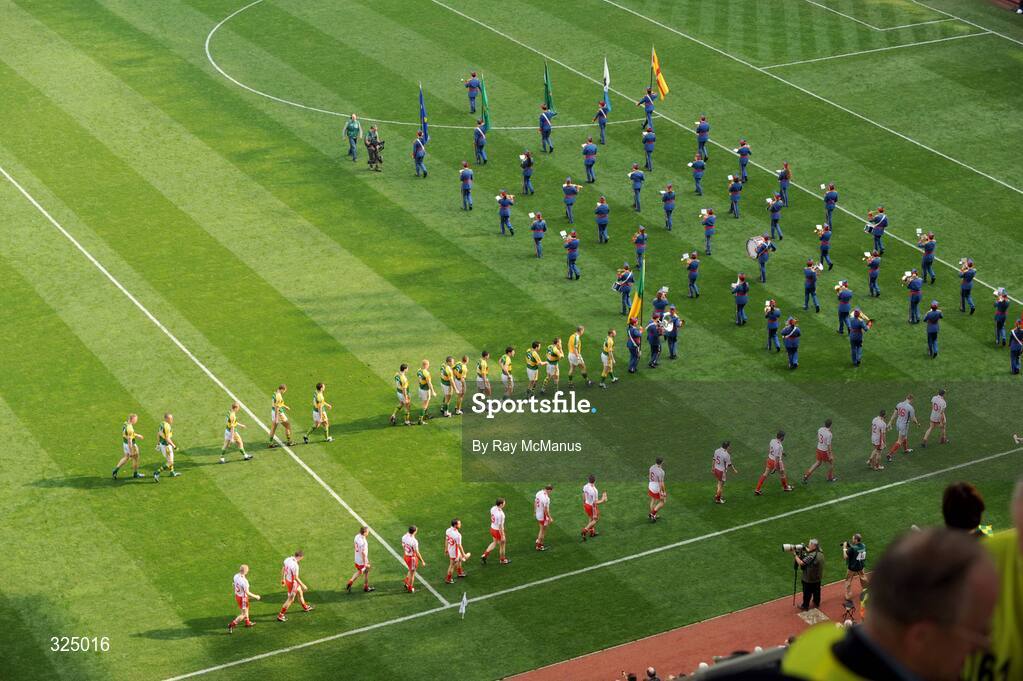 21 September 2008; A general view of the pre-match parade. GAA Football All-Ireland Senior Championship Final, Kerry v Tyrone, Croke Park, Dublin. Picture credit: Ray McManus / SPORTSFILE