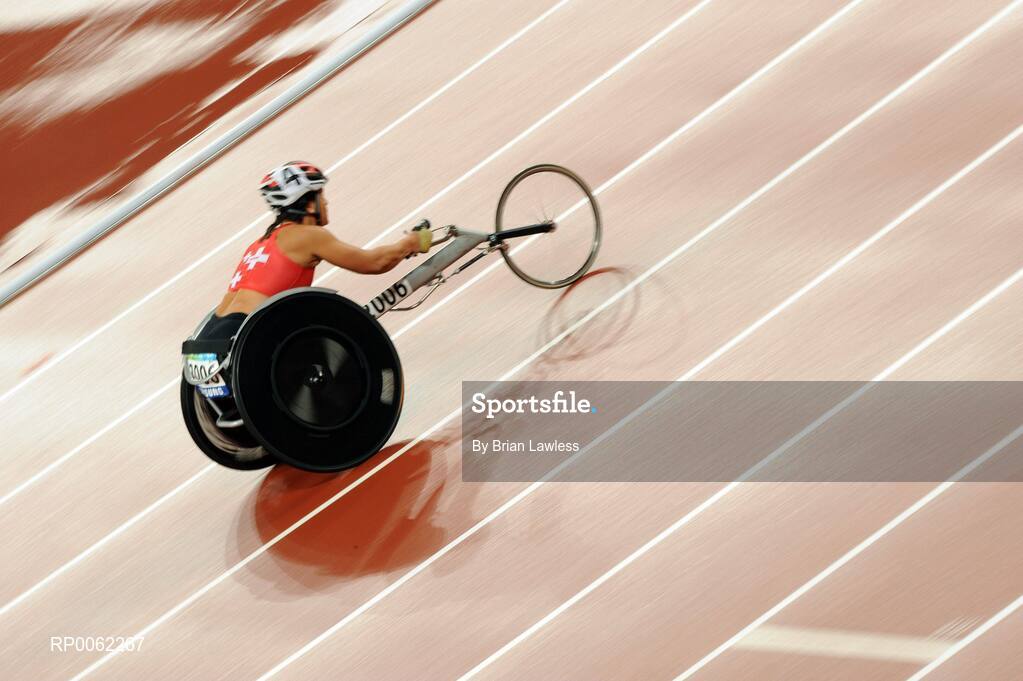 16 September 2008; Switzerland's Sandra Graf in action during the Women's 1500m - T54 final. Beijing Paralympic Games 2008, Women's 1500m - T54 Final, National Stadium, Olympic Green, Beijing, China. Picture credit: Brian Lawless / SPORTSFILE