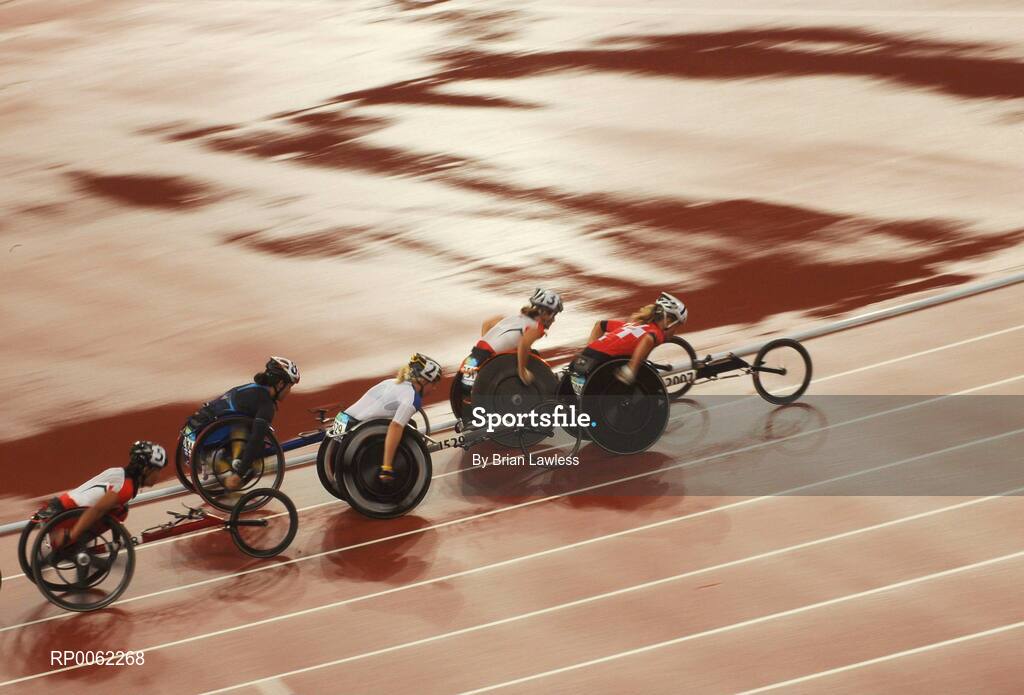 16 September 2008; A general view of the action during the Women's 1500m - T54 final. Beijing Paralympic Games 2008, Women's 1500m - T54 Final, National Stadium, Olympic Green, Beijing, China. Picture credit: Brian Lawless / SPORTSFILE