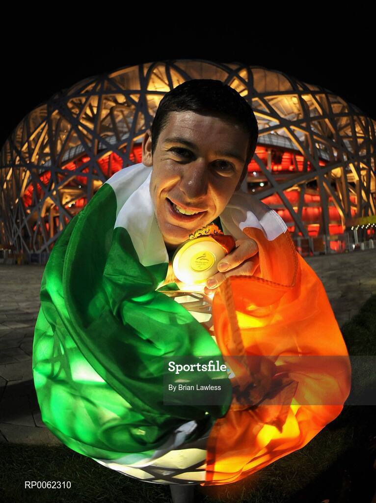16 September 2008; Ireland's 800m T37 gold medalist Michael McKillop outside the 'Bird's Nest'. Beijing Paralympic Games 2008, Final, National Stadium, Olympic Green, Beijing, China. Picture credit: Brian Lawless / SPORTSFILE