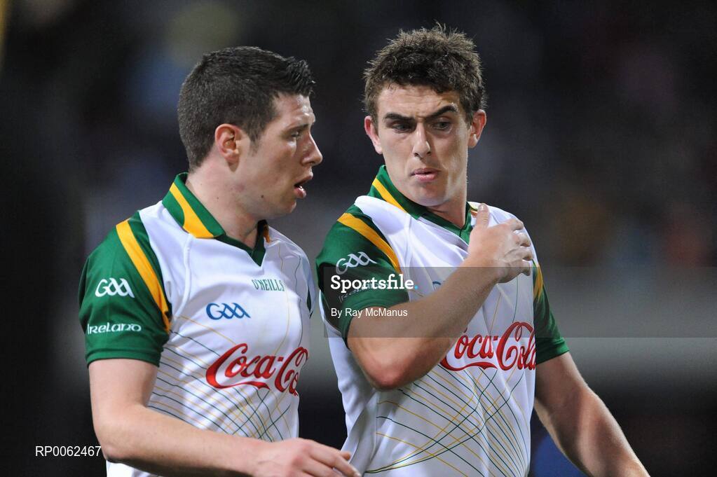 24 October 2008; Sean Cavanagh and Colm Begley, Ireland. 2008 Toyota International Rules Series, Australia v Ireland, Subiaco Oval, Perth, Western Australia. Picture credit: Ray McManus / SPORTSFILE