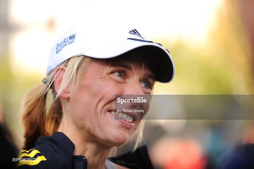 27 October 2008; First Irish woman home and National Marathon Champion for 2008 Maria McCambridge, of Dundrum South Dublin AC, after the Lifestyle Sports - adidas Dublin Marathon 2008. Merrion Square, Dublin. Picture credit: Tomas Greally / SPORTSFILE