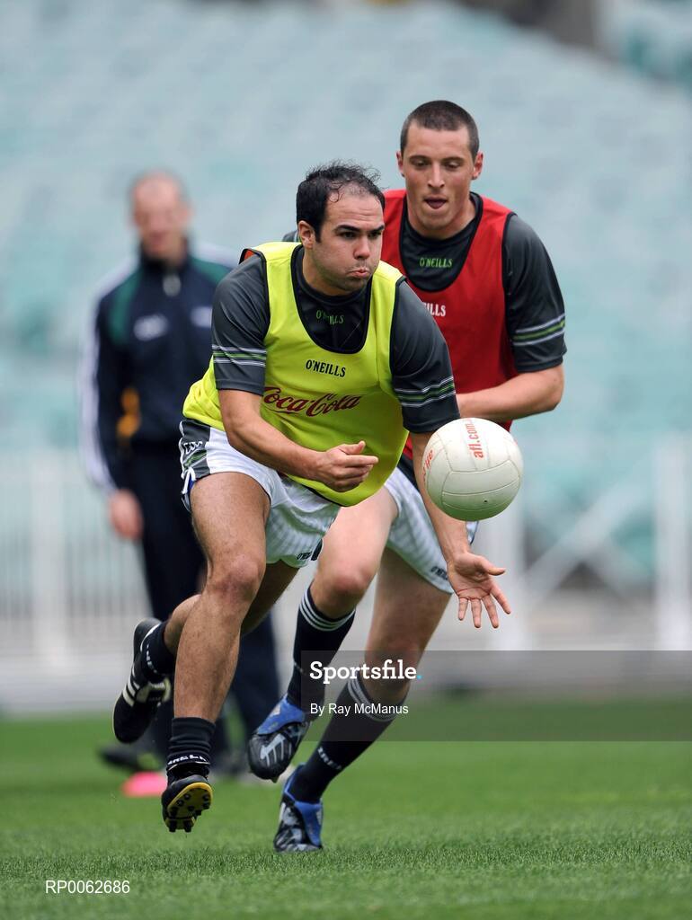 28 October 2008; Paul Finlay, Monaghan, and Kieran Donaghy, Kerry, in action during an Ireland International Rules training session. 2008 International Rules tour, Melbourne Cricket Ground, Melbourne, Auatralia. Picture credit: Ray McManus / SPORTSFILE