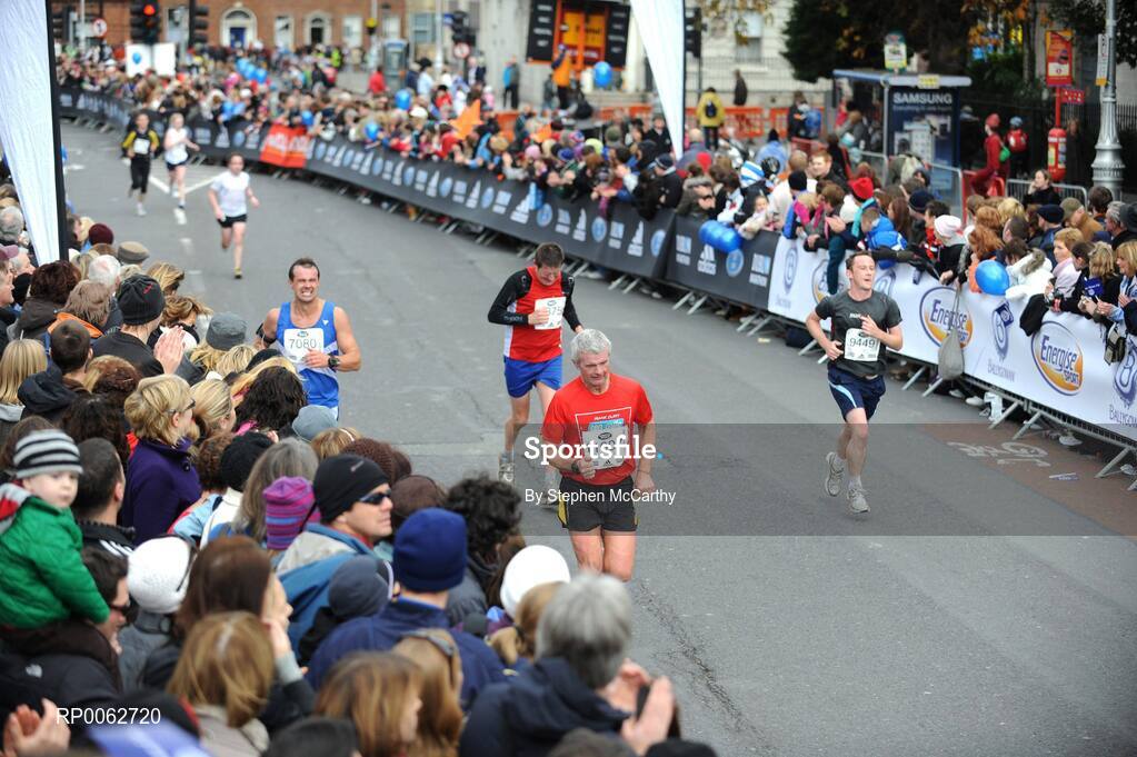27 October 2008; A general view of competitors on the approach to the finish during the Lifestyle Sports - adidas Dublin Marathon 2008. Picture credit: Stephen McCarthy / SPORTSFILE