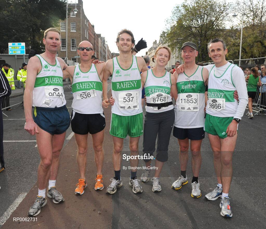 27 October 2008; Members of the Raheny Shamrocks club after completing the Lifestyle Sports - adidas Dublin Marathon 2008. Picture credit: Stephen McCarthy / SPORTSFILE