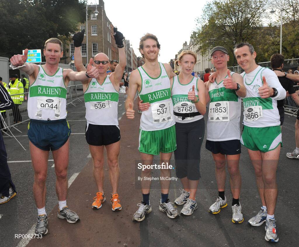 27 October 2008; Members of the Raheny Shamrocks club after completing the Lifestyle Sports - adidas Dublin Marathon 2008. Picture credit: Stephen McCarthy / SPORTSFILE