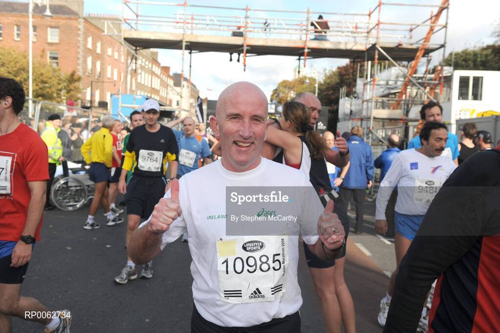 27 October 2008; Ray Flynn, from Athletics Ireland, and Sligo, after completing the Lifestyle Sports - adidas Dublin Marathon 2008. Picture credit: Stephen McCarthy / SPORTSFILE